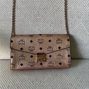 MCM Tan Crossbody Bag with Chain Strap